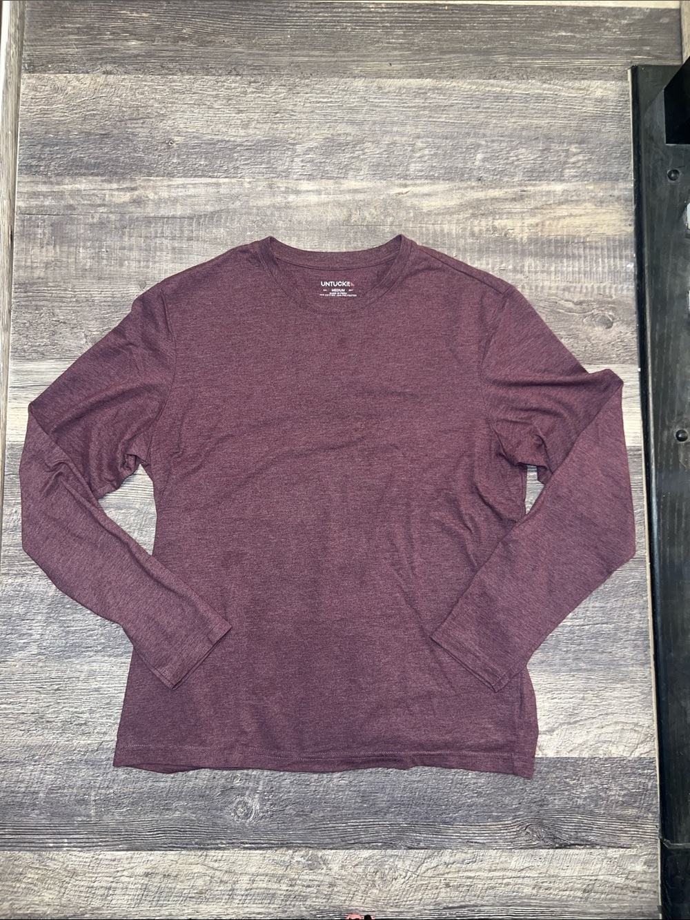 UNTUCKit Men's Long Sleeve Crewneck Shirt - Plum Heather